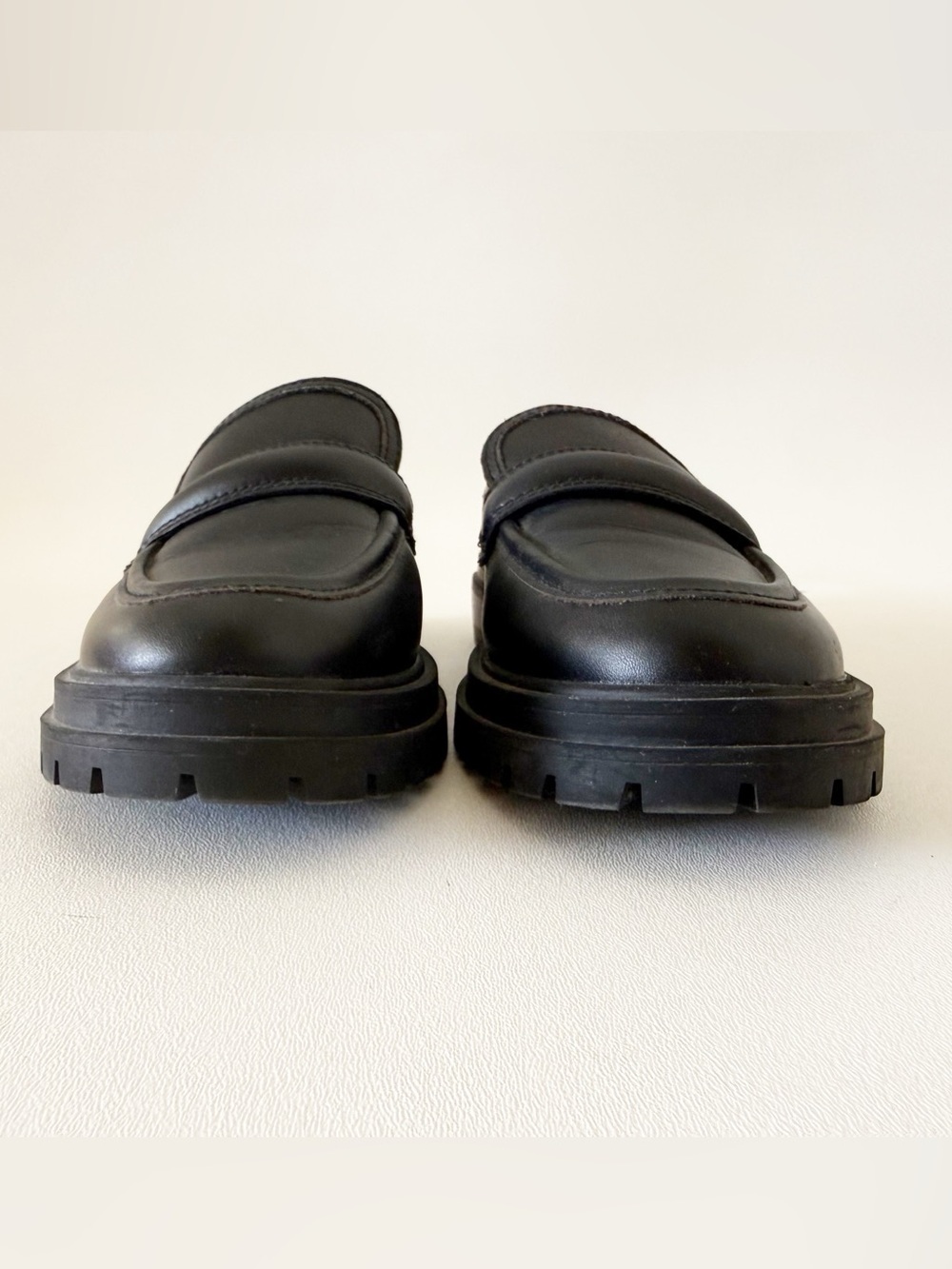 Madewell Shoes The Bradley Leather Lug Sole Penny Loafers Preppy Chic Black 7.5 - Picture 6 of 16